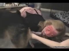 Slave housewife forces to fuck her slutty dog